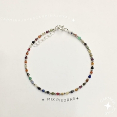 PULSERA PLATA Y MIX PIEDRAS NATURALES