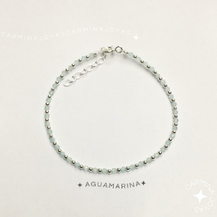 PULSERA PLATA Y AGUAMARINA