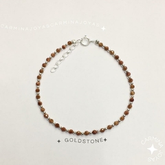 PULSERA PLATA Y GOLDSTONE