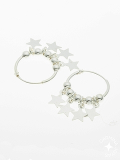 Argollitas stars plata 925