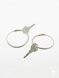 Argollitas keys plata 925