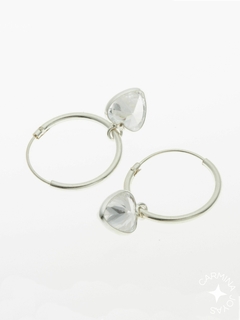 Argollitas hearts plata y cubic