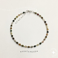 PULSERA PLATA Y AGATA MOSS