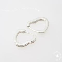 ARGOLLITAS CORAZÓN PLATA Y CUBIC 10/12 MM DE DIÁMETRO - comprar online