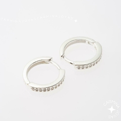 ARGOLLAS 13 MM PLATA Y CUBIC