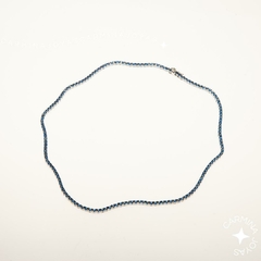 COLLAR PLATA 925 Y CUBIC DIANA AZUL en internet