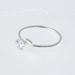 anillo plata 925 y cubic con lunita