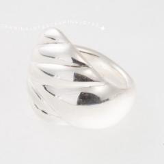 ANILLO PLATA INFLADA STRIPE - comprar online