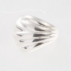 ANILLO PLATA INFLADA STRIPE