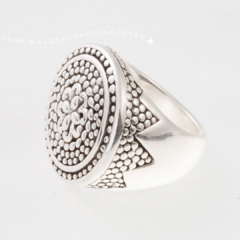 ANILLO PLATA INLFADA DOT - comprar online