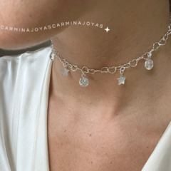 CHOKER/COLLAR ESTRELLAS DE PLATA 925 Y CUBIC en internet