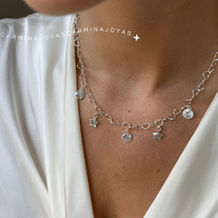 Imagen de CHOKER/COLLAR ESTRELLAS DE PLATA 925 Y CUBIC