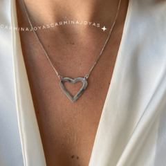 COLLAR CORAZÓN CALADO PLATA 925