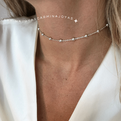 COLLAR/CHOKER BOLITAS PLATA 925 - comprar online