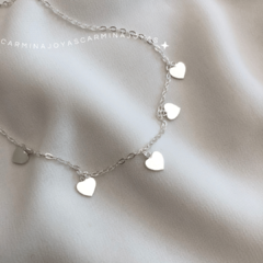 COLLAR/CHOKER CORAZONES PLATA 925 - tienda online