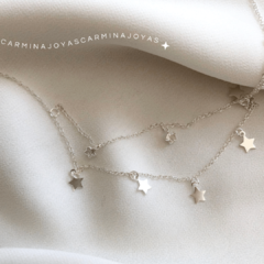 COLLAR MÚLTIPLES ESTRELLAS PLATA 925 Y CUBIC - comprar online