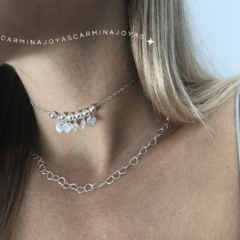 CHOKER/COLLAR CORAZONES DE CUBIC Y PLATA 925