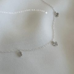 COLLAR PLATA 925 Y DIJES CUBIC PEQUEÑOS CORAZON/ESTRELLA/CIRCULO - comprar online