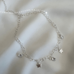 CHOKER/COLLAR ESTRELLAS DE PLATA 925 Y CUBIC - tienda online