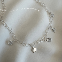 CHOKER/COLLAR ESTRELLAS DE PLATA 925 Y CUBIC - comprar online