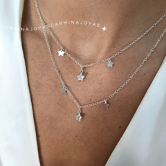 COLLAR ESTRELLAS MÚLTIPLE PLATA 925 Y CUBIC