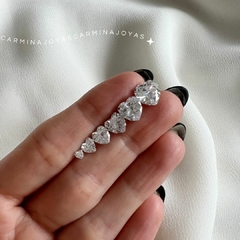 AROS PLATA Y CUBIC CORAZONES ENGARZADOS