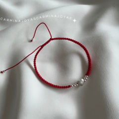 PULSERA PLATA 925 TEJIDA EN HILO ROJO - comprar online