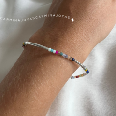 pulsera plata 925 y cristales checos 