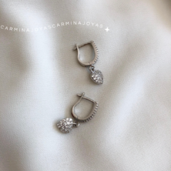 AROS PLATA Y CUBIC CORAZONES - comprar online