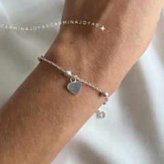 PULSERA PLATA 925 CORAZON - comprar online