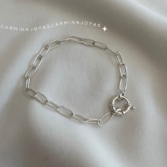 pulsera plata 925 eslabón forcet y cierre marinero