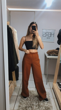 Calça wide leg moletom