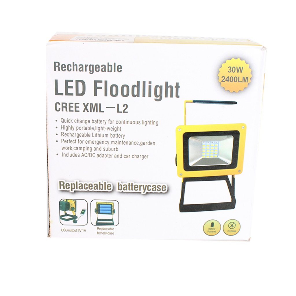 Foco LED 30W Portátil con Batería Recargable