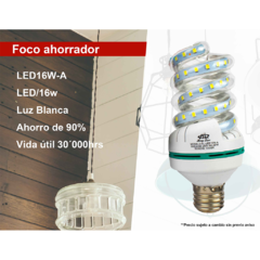 Foco espiral ahorrador 16W LED16W-A - tienda en línea