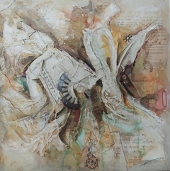 Vestidos envueltos. 60 x 60 cm.