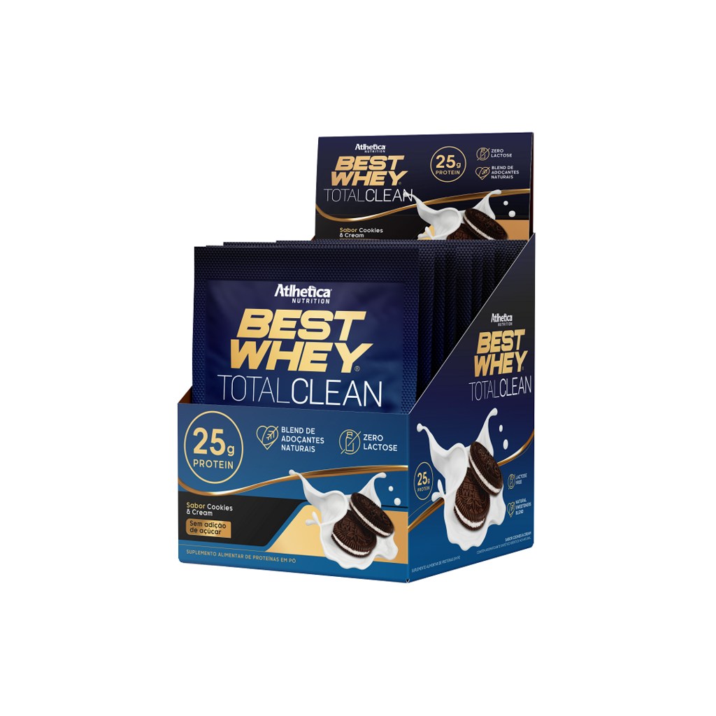 Best Whey Total Clean Cookies & Cream 35g Atlhetica 15 Sachê