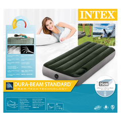 COLCHON INFLABLE CON INFLADOR INTEX 76 X 191 X 25 CM CHICO DOWNY AIRBED 64760