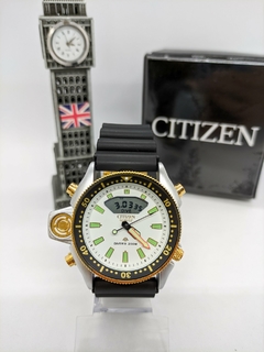 Relógio Citizen Aqualand Branco Linha Gold (100% Funcional)