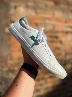 Sapatênis Lacoste Branco Logo Verde