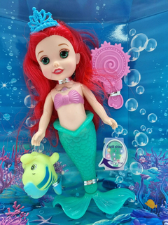 Boneca Ariel Sereia com Linguado e Acessórios