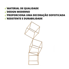 Combo 2 Escultura Deorativa Quadradinho Triplo e Duplo Dourado na internet