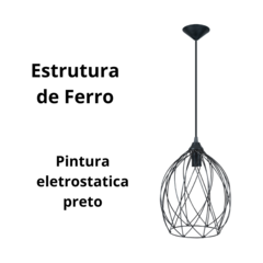 Pendente Para Teto Ferro Luminária Aramado - Marina Decorações