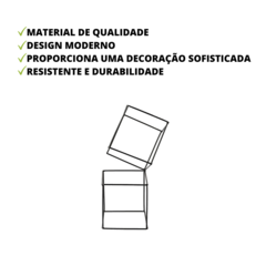 Escultura Geometrico Quadradinho Duplo de Ferro Decorativo - Marina Decorações