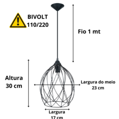 Pendente Para Teto Ferro Luminária Aramado - comprar online