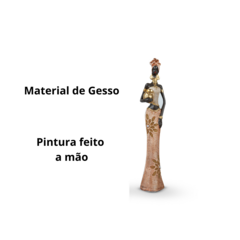 Dueto Mulheres Africana Enfeite Decorativo De Gesso - Marina Decorações