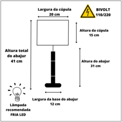 Abajur Sofia Para Quarto Cúpula Tecido de Linho na internet