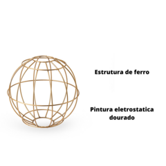Globo Decorativo de Ferro Pintura Dourada Aramado - loja online