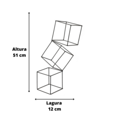 2 Quadradinho Triplo e Dourado Decoração de Mesa em Ferro na internet