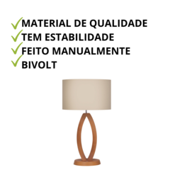 Abajur Mônaco Madeira Mdf Para Sala Iluminação Aconchegante - comprar online