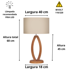 Abajur Mônaco Madeira Mdf Para Sala Iluminação Aconchegante na internet